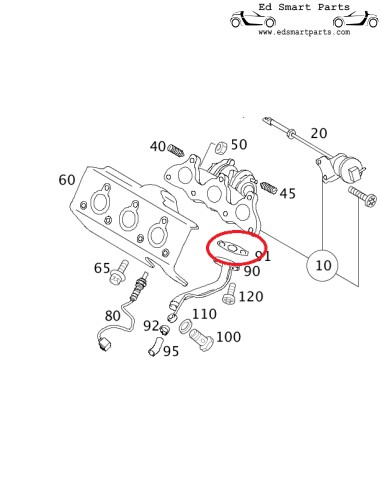 Gasket return oil pipe from turbo charger to the engine Smart Fortwo 450 & Roadster 452
