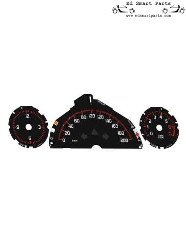 Juego completo de placas de velocímetro estilo Brabus para Smart ForTwo de 200 km/hora