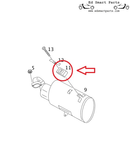 Véritable amortisseur de vibrations d'échappement Smart 452 Roadster 60 kW