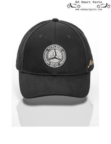 Mercedes Cap Classic dames borduurwerk Swarovski zwart