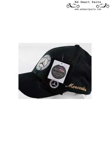 Mercedes Cap Classic donna ricamo Swarovski nero