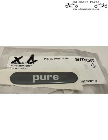 Placa de identificação com logotipo do adesivo externo Smart Pure