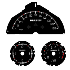Juego completo de placas de velocímetro estilo Brabus para Smart ForTwo de 160 km/hora 2