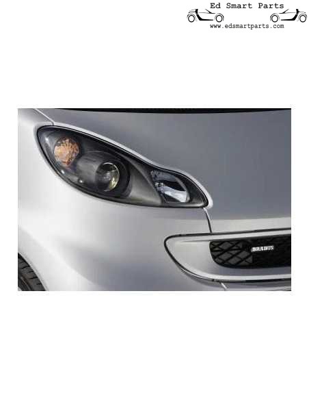Autocollant de badge avant Smart Brabus noir pré-lifting