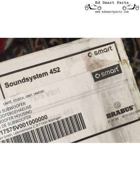 OEM SMART ROADSTER 452 BRABUS SUBWOOFERGEHÄUSE MIT SUBWOOFER