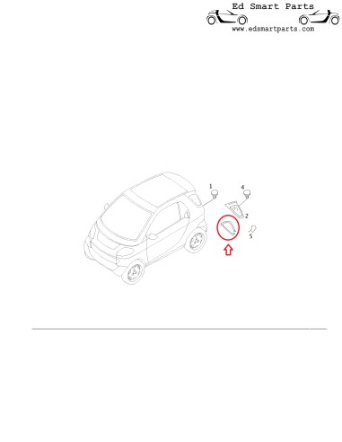Smart ForTwo 450 Guarnizione per finestrino posteriore laterale