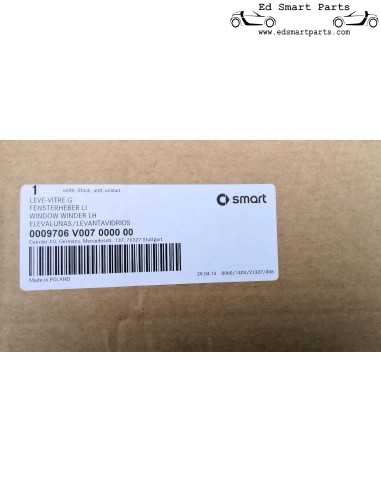 Novo Smart Roadster 452 Regulador de janela do lado esquerdo