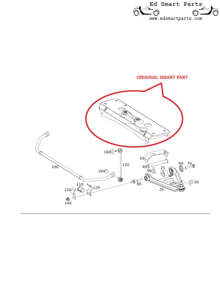 travessa inferior subchassi Smart ForTwo 450 / 451