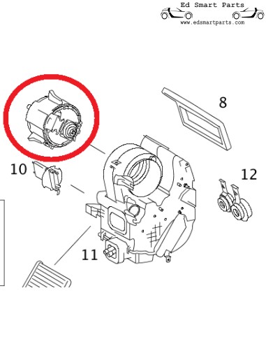 Nuevo motor de ventilador de calefacción Smart Roadster 452
