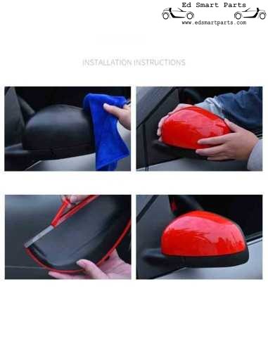 Coques de rétroviseurs Smart Fortwo Forfour 453 effet CARBONE ou noir brillant