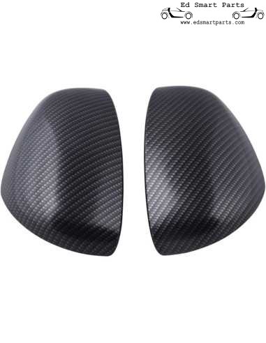 Coques de rétroviseurs Smart Fortwo Forfour 453 effet CARBONE ou noir brillant
