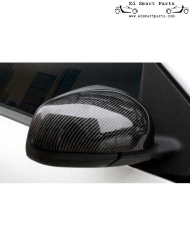 Cubiertas de espejos laterales Smart Fortwo Forfour 453 efecto CARBONO o negro brillante