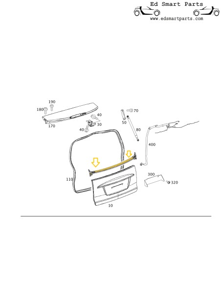 Joint pour porte arrière Smart 451