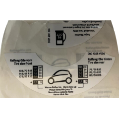 FUEL ADVISORY STICKER SET for Smart ForTwo 450 and Roadster 452 45kw