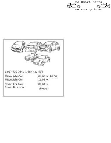 filtre à air d'habitacle standard - smart forfour 454 & roadster 452