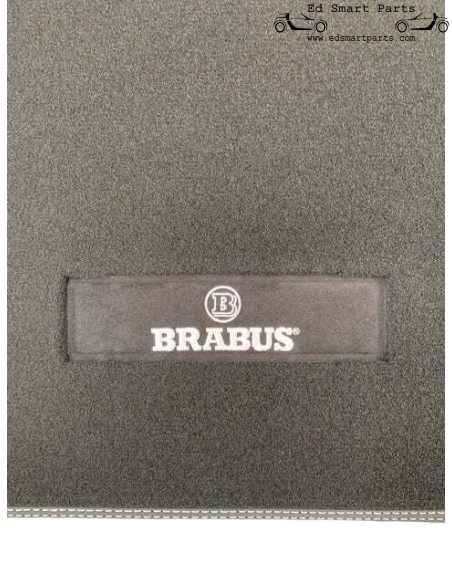 Tapete de assoalho do porta-malas Brabus Smart Fortwo 453 com costura prata antracite