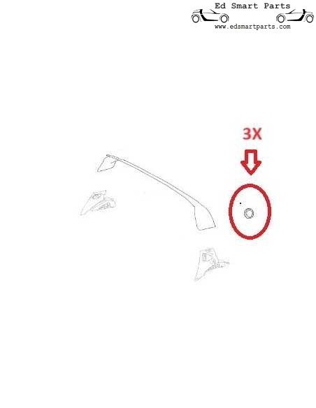 Smart Roadster 452 trim roll bar covers set of 3 pieces