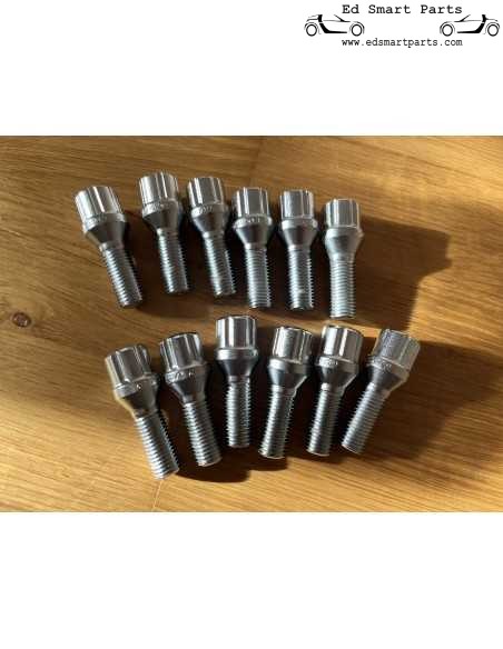 M12X1,5x28 6-Keil-Radschrauben, 12er-Set für Smart Roadster- und ForTwo-Modelle