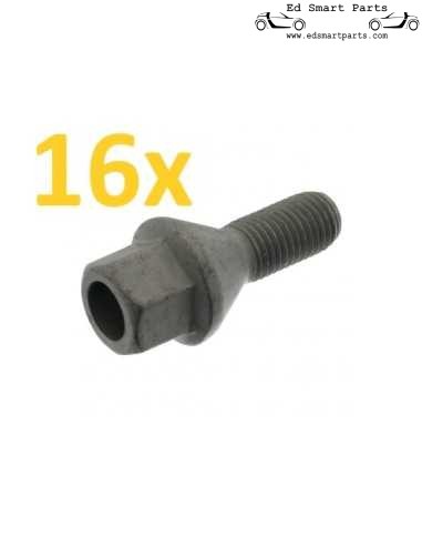 Set di bulloni per ruote da 16 pezzi per tutti i modelli Smart ForTwo 453