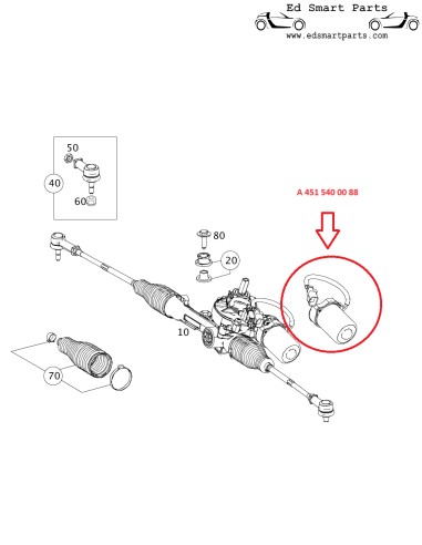 Moteur électrique de direction assistée Smart 451, servomoteur, moteur d'assistance de direction, boîtier de direction OEM