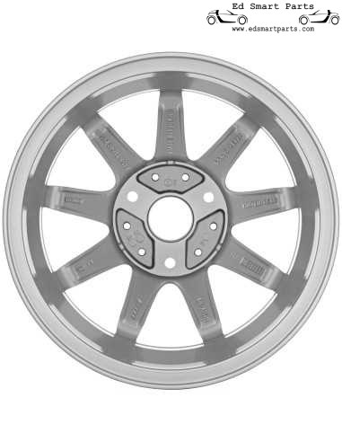 Roda de liga leve de 15" com 9 raios smart fortwo 451