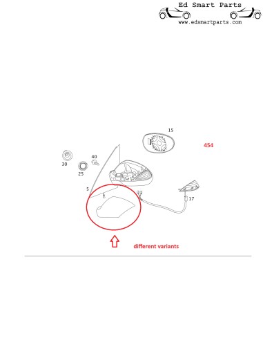 smart forfour 454 Spiegelgehäuseabdeckung links oder rechts