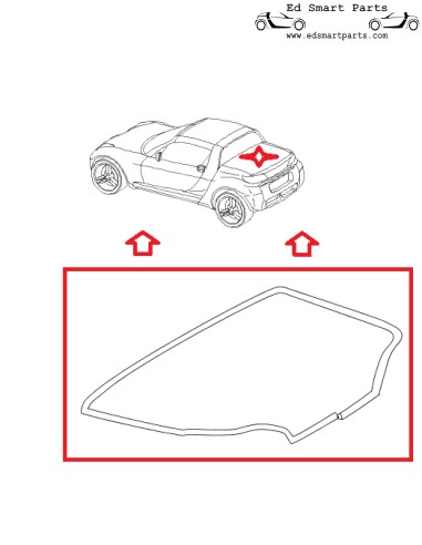 Smart Roadster Notch Seal voor Achterklep Kofferbak