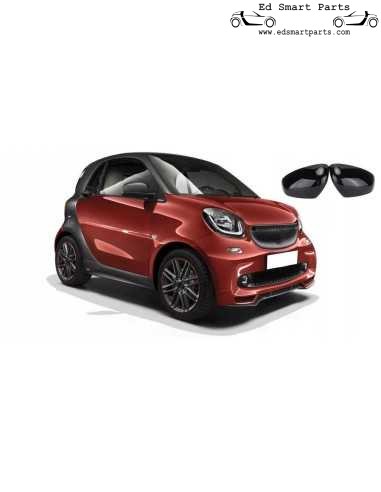 Cubiertas de espejos laterales Smart Fortwo Forfour 453 efecto CARBONO o negro brillante