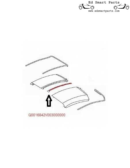Smart Roadster hardtop centre rubber