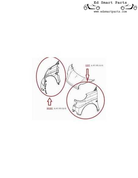 Aile avant gauche ou droite peinte pour Smart ForTwo 451 2007-2013