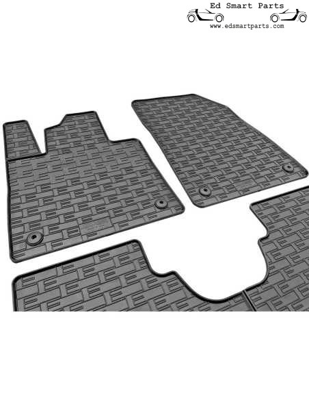 Rubber car mats set suitable for Smart ♯1 EV 2022- & Smart ♯3 EV 2023- (4-pieces + fixing system)