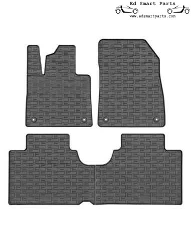 Ensemble de tapis de voiture en caoutchouc pour Smart ♯1 EV 2022- et Smart ♯3 EV 2023- (4 pièces + système de fixation)
