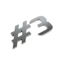 Genuine smart ♯3 lettering tailgate HC11 silver