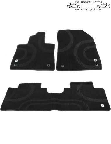 Tappetini originali Smart in velluto smart ♯3 neri 3 pezzi