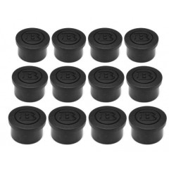 Original Brabus schwarze Radschraubenabdeckungen 12er Set passend für Smart Radschraube 15 mm 2