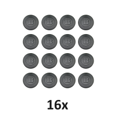 16 cache-boulons de roue noirs Brabus adaptés aux boulons de 17 mm