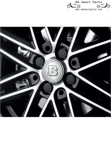 16 Brabus zwarte wielboutdoppen geschikt voor 17 mm bouten