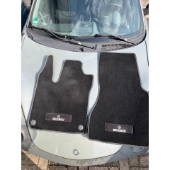 Tapis de sol en velours Smart 453 FORTWO FORFOUR BRABUS d'occasion, coutures noires argentées