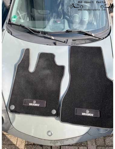 Used Smart 453 FORTWO FORFOUR BRABUS Velour Floor Mats Black silver-coloured seam