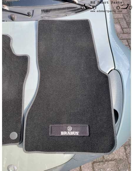 Used Smart 453 FORTWO FORFOUR BRABUS Velour Floor Mats Black silver-coloured seam