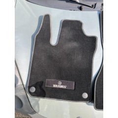 Gebruikte Smart 453 FORTWO FORFOUR BRABUS Velours Vloermatten Zwart zilverkleurige naad 2