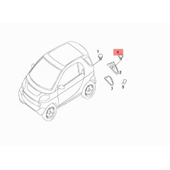 Ilhos para janela traseira lateral Smart ForTwo 450