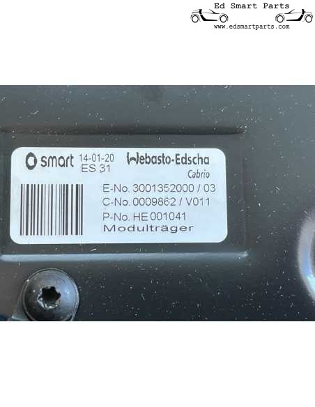 Smart Roadster 452 Softtop Module Carrier OEM Q0009862V010000000