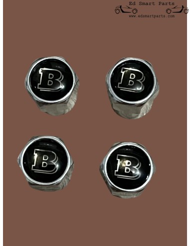 Tampas de valvula de pneu de alumínio com logotipo Brabus para seu smart