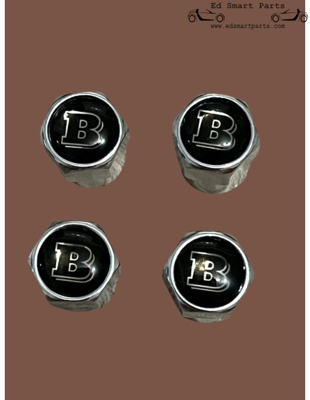 Tampas de valvula de pneu de alumínio com logotipo Brabus para seu smart