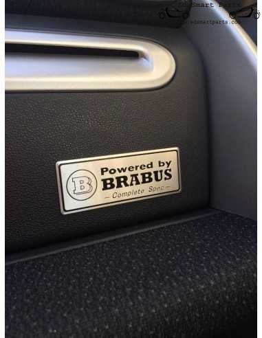Aluminium Powered by Brabus Badge Emblem Decal interieur achterklep