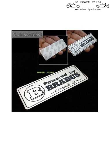 Emblema adhesivo de aluminio con la insignia Powered by Brabus para el interior del maletero trasero