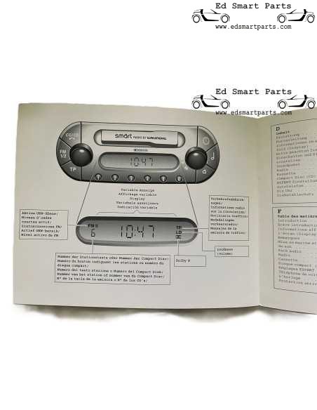 Manual de usuario Smart City Coupe Radio usado en varios idiomas