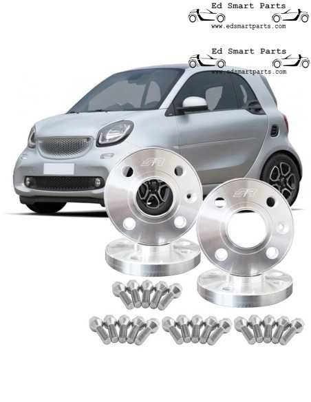 Kit espaciadores de rueda de aluminio para Smart ForTwo 453 - 4x16,5 mm incluidos tornillos de rueda