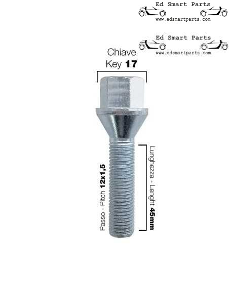 Kit espaciadores de rueda de aluminio para Smart ForTwo 453 - 4x16,5 mm incluidos tornillos de rueda